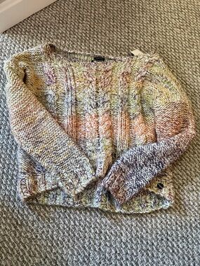 Abercrombie & Fitch Multicolor Cable Knit Women's Sweater oversized